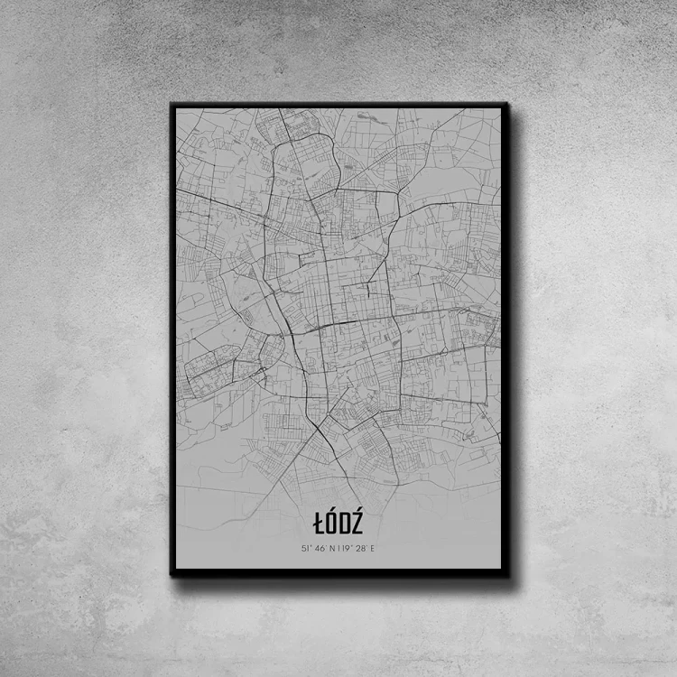 Plakat Łódź fog tło ściana szary beton