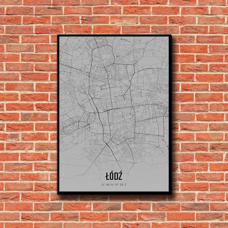 Plakat Łódź fog tło ściana czerwone cegły