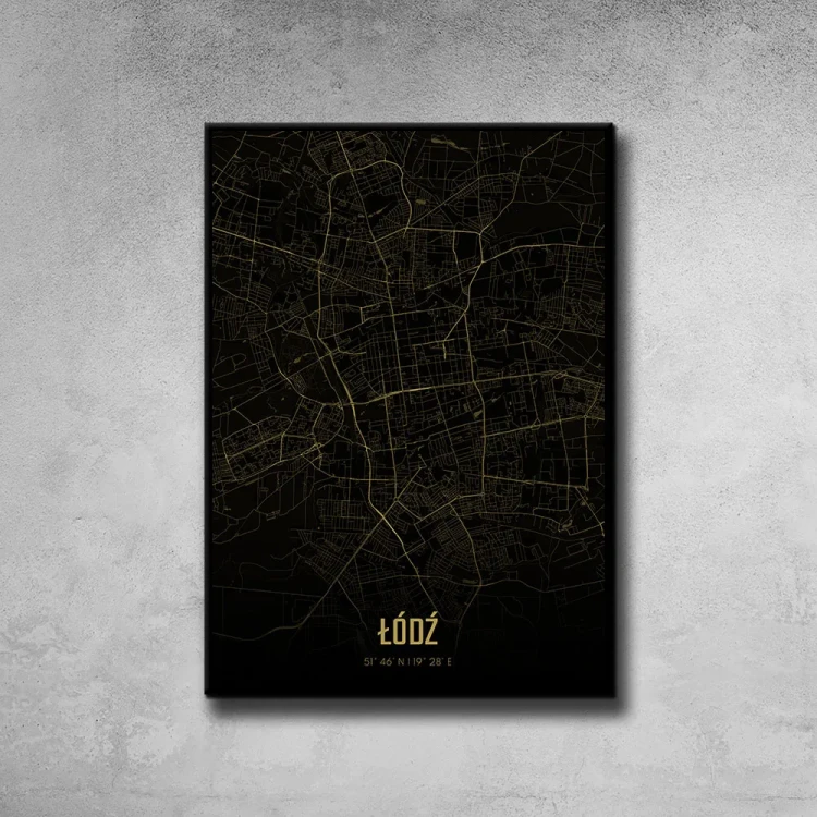 Plakat Łódź amber night tło ściana szary beton