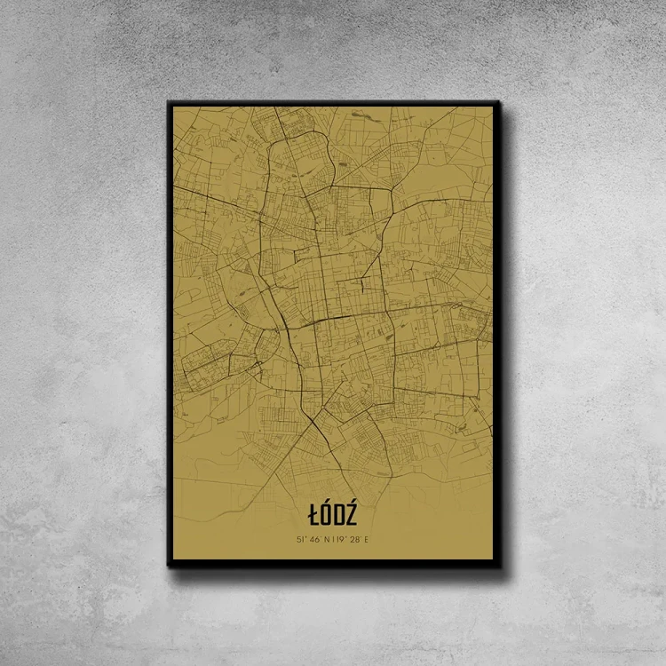 Plakat Łódź amber tło ściana szary beton