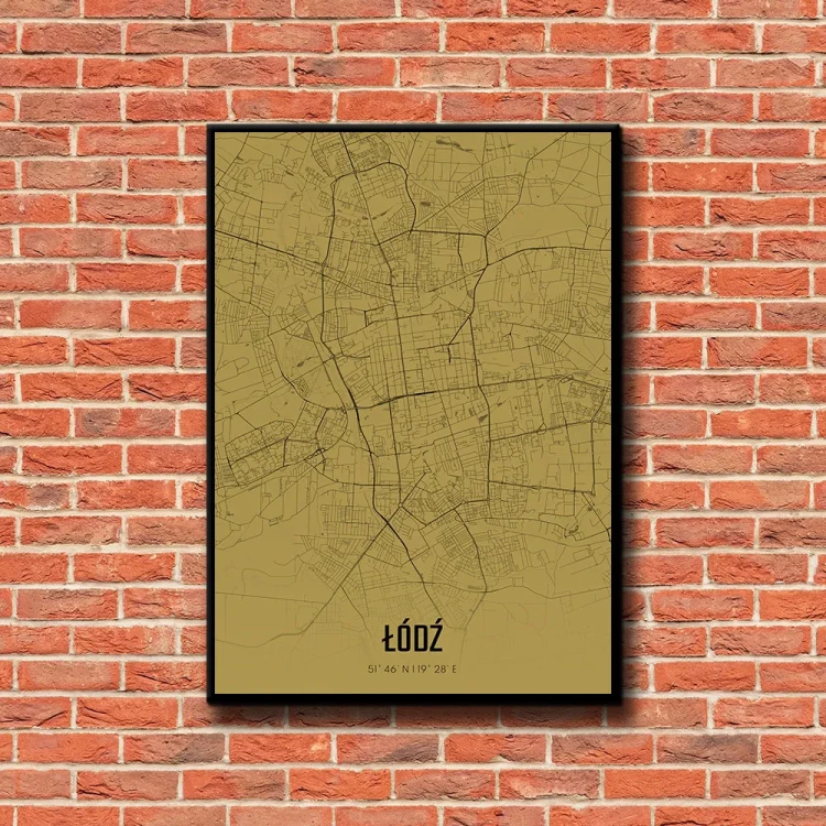 Plakat Łódź amber tło ściana czerwone cegły