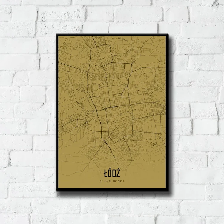 Plakat Łódź amber tło ściana białe cegły