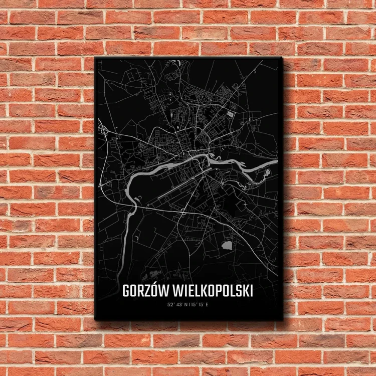 Plakat Gorzów Wielkopolski night tło ściana czerwone cegły