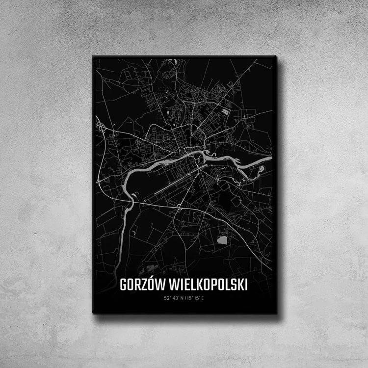 Plakat Gorzów Wielkopolski night tło ściana szary beton