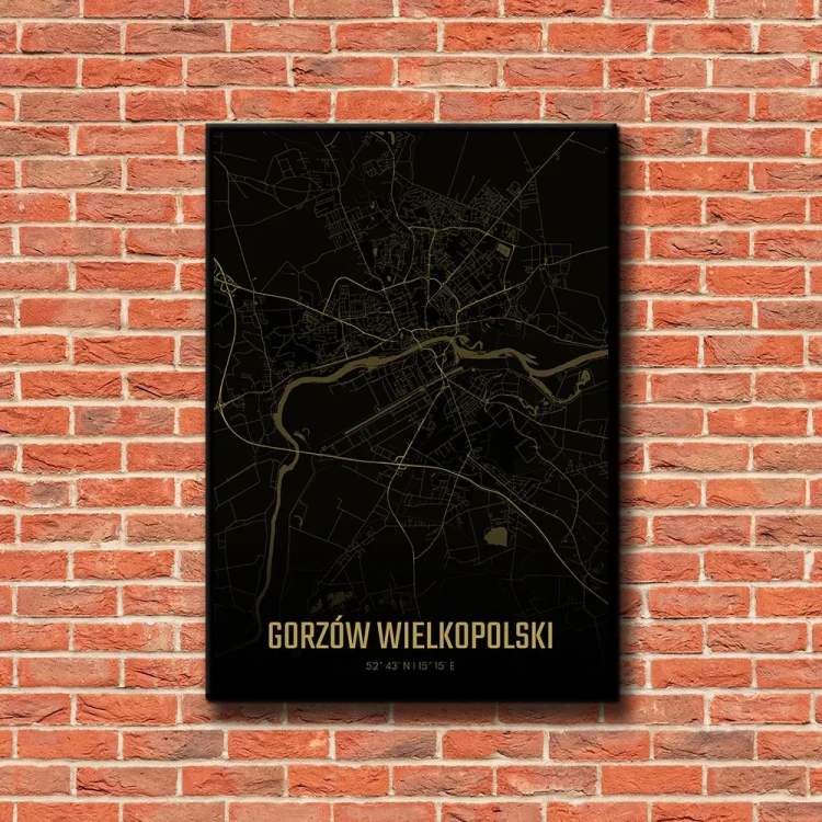 Plakat Gorzów Wielkopolski amber night tło ściana czerwone cegły