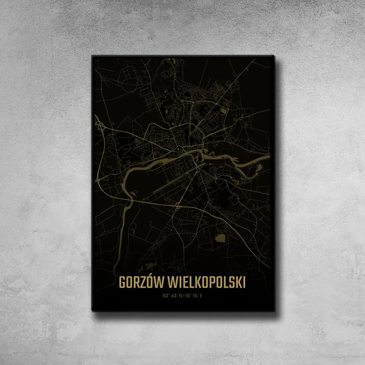 Plakat Gorzów Wielkopolski amber night tło ściana szary beton