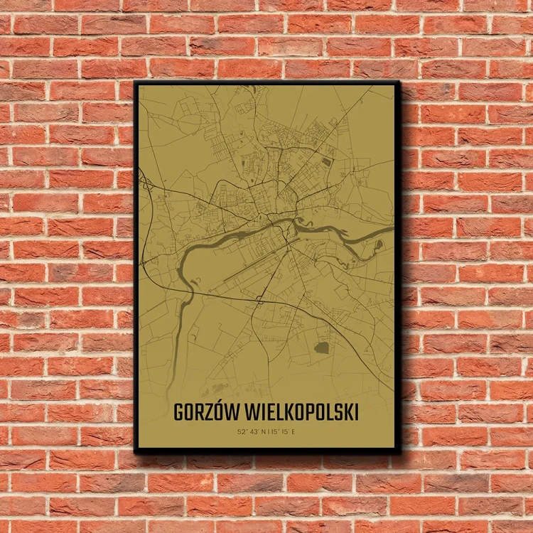 Plakat Gorzów Wielkopolski amber tło ściana czerwone cegły