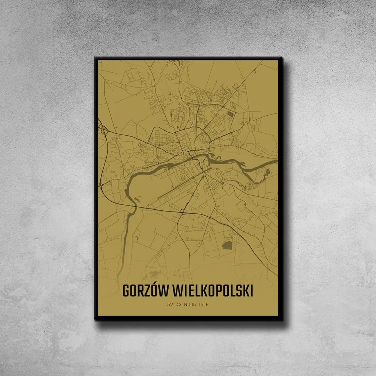 Plakat Gorzów Wielkopolski amber tło ściana szary beton