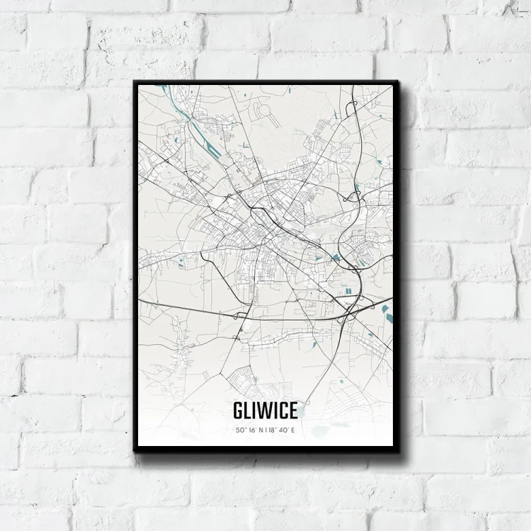 Plakat Gliwice day tło ściana białe cegły