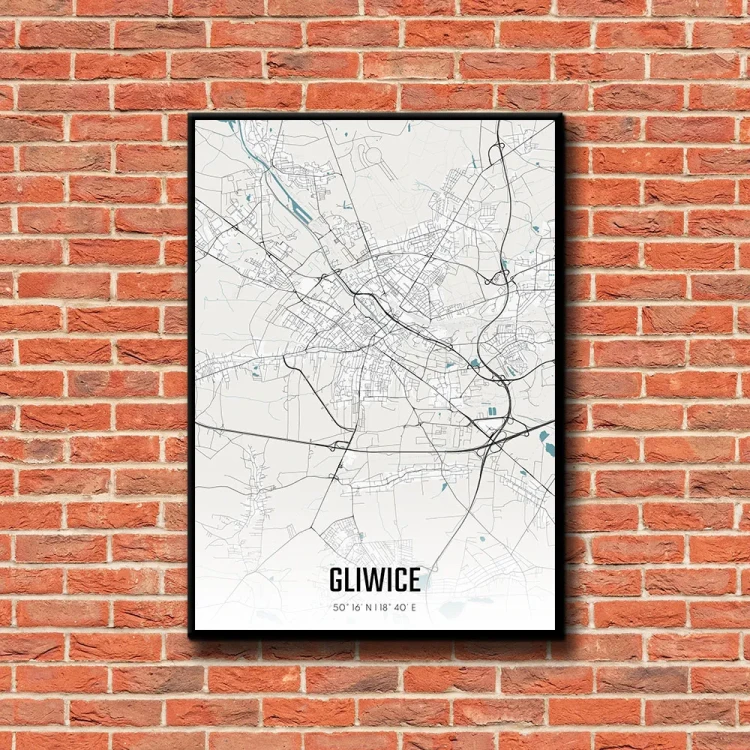Plakat Gliwice day tło ściana czerwone cegły
