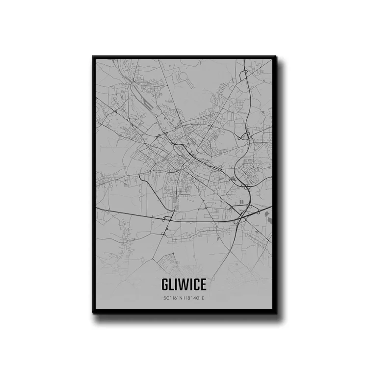 Plakat Gliwice fog białe tło