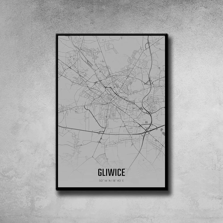 Plakat Gliwice fog tło ściana szary beton