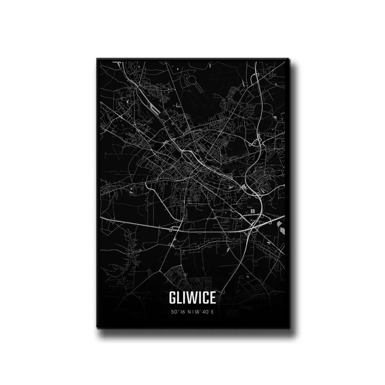 Plakat Gliwice night białe tło