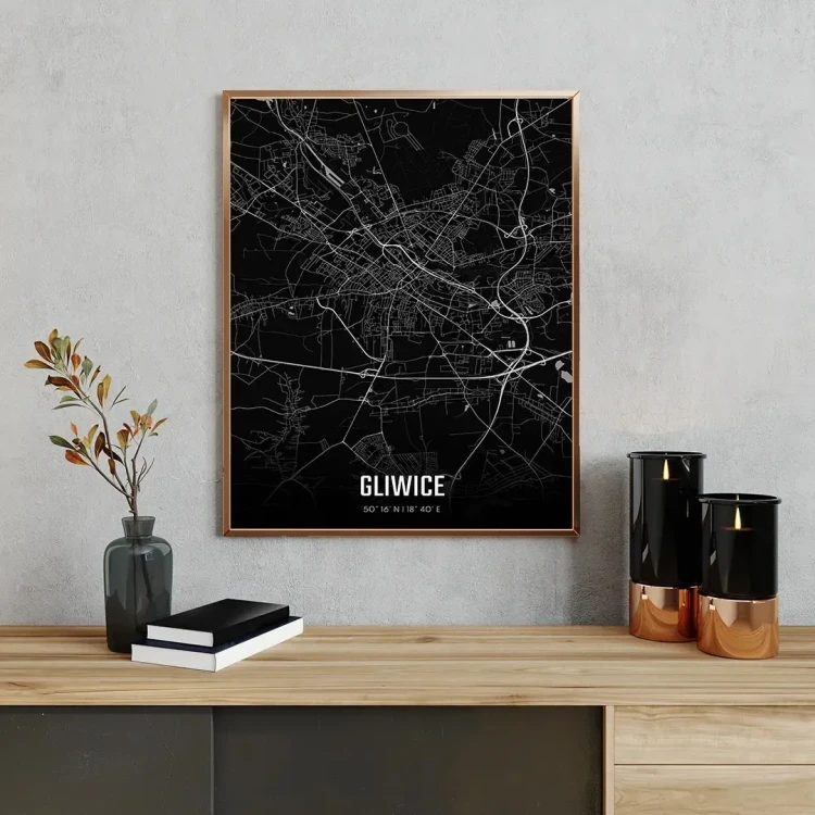 Plakat Gliwice night mockup
