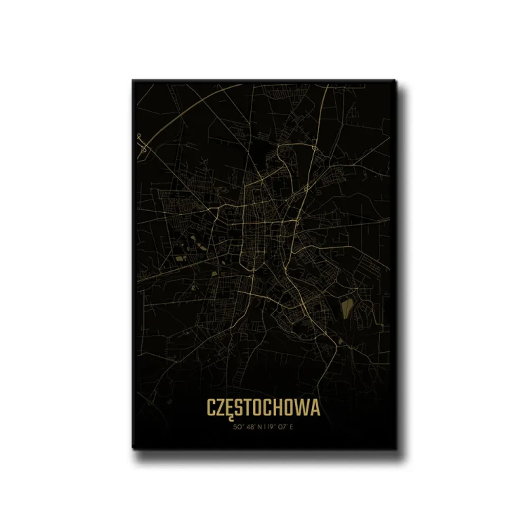 Plakat Częstochowa amber night białe tło