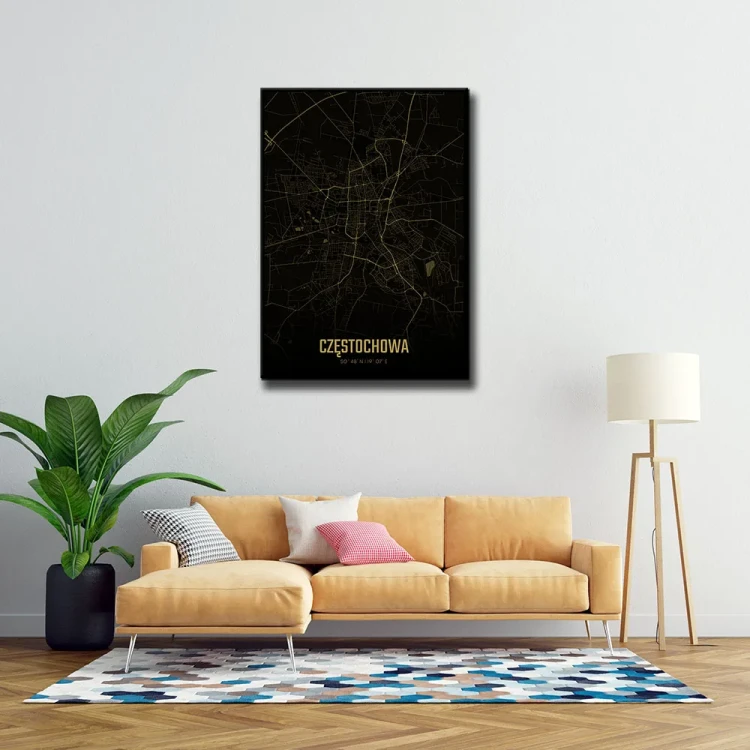 Plakat Częstochowa amber night mockup