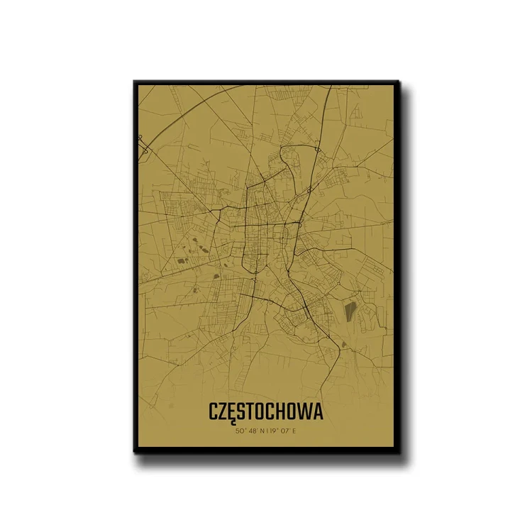 Plakat Częstochowa amber białe tło