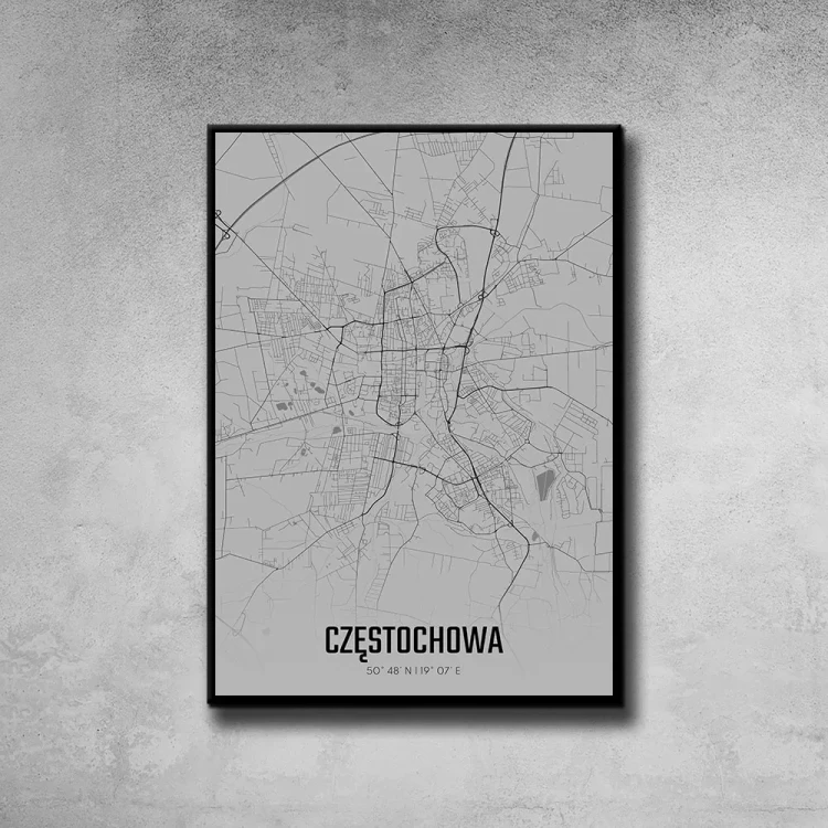 Plakat Częstochowa fog tło ściana szary beton