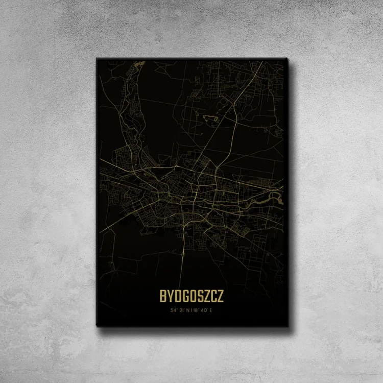 Plakat Bydgoszcz amber night tło ściana szary beton