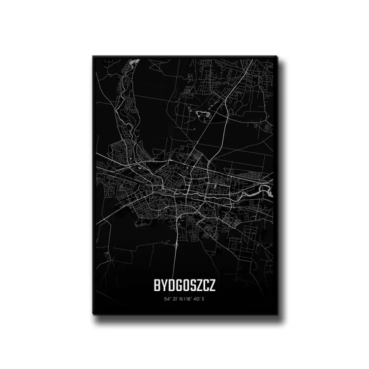 Plakat Bydgoszcz night białe tło