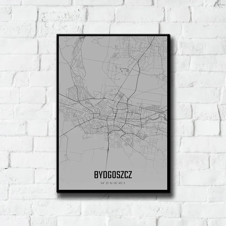Plakat Bydgoszcz fog tło ściana białe cegły
