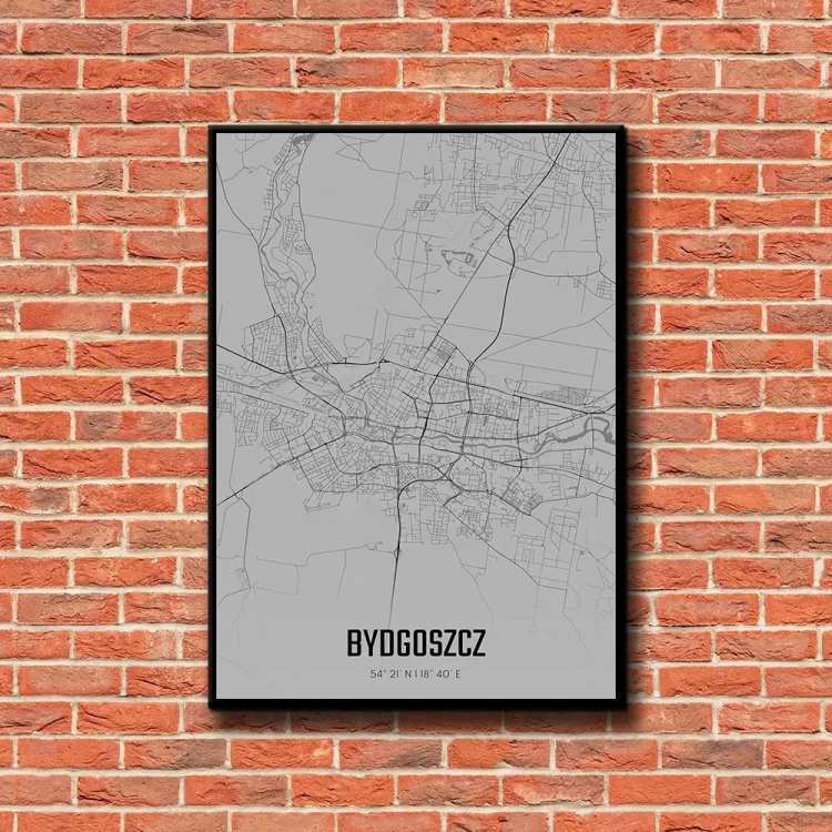 Plakat Bydgoszcz fog tło ściana czerwone cegły