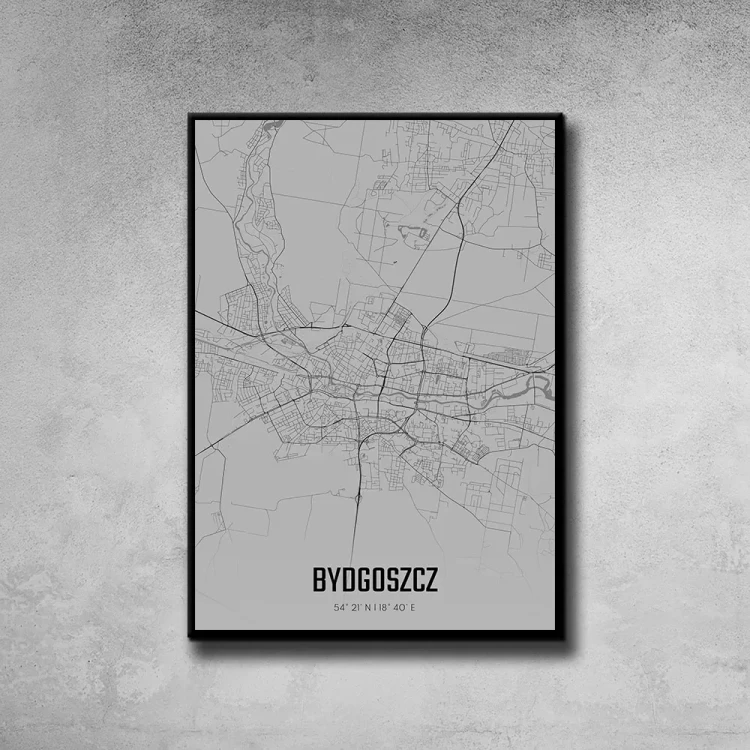 Plakat Bydgoszcz fog tło ściana szary beton