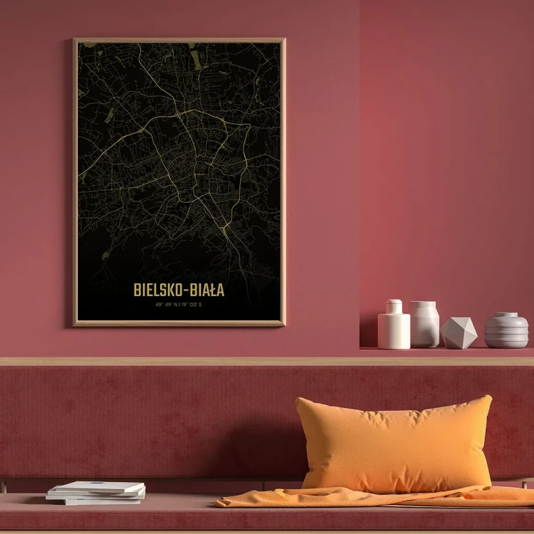 Plakat Bielsko Biała amber night mockup