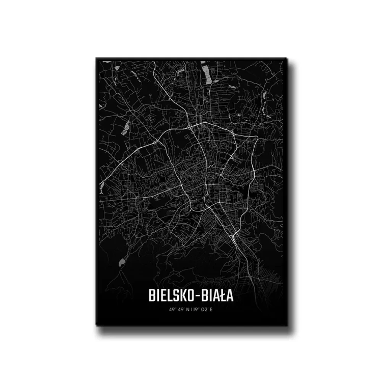 Plakat Bielsko Biała night białe tło