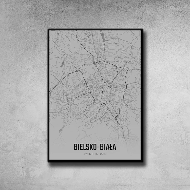 Plakat Bielsko Biała fog tło ściana szary beton