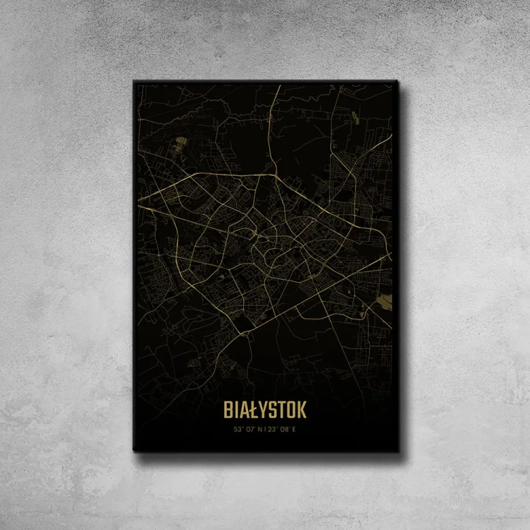 Plakat Białystok amber night tło ściana szary beton