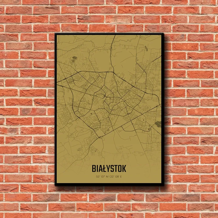 Plakat Białystok amber tło ściana czerwone cegły