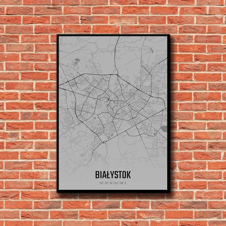 Plakat Białystok fog tło ściana czerwone cegły