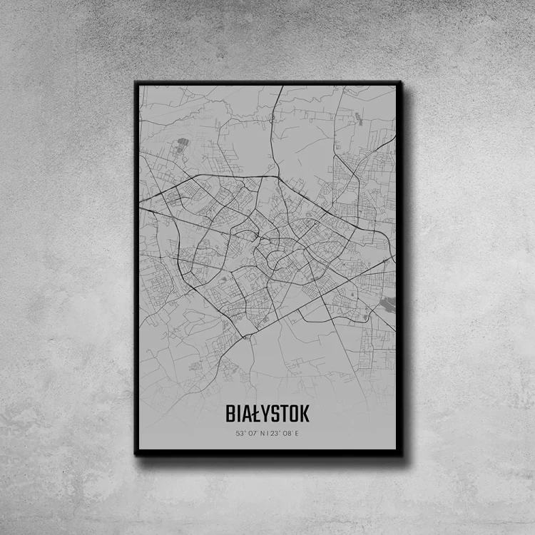 Plakat Białystok fog tło ściana szary beton