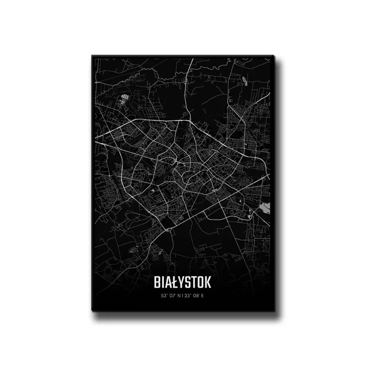 Plakat Białystok night białe tło