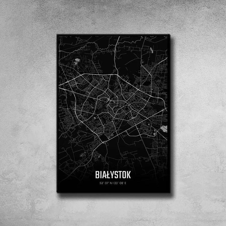 Plakat Białystok night tło ściana szary beton