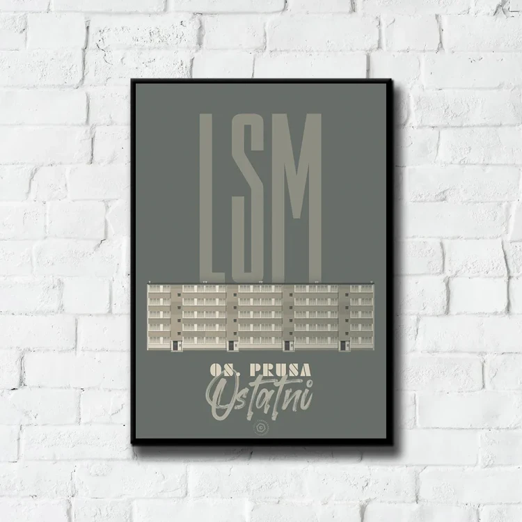 Plakat LSM Ostatni tło ściana białe cegły