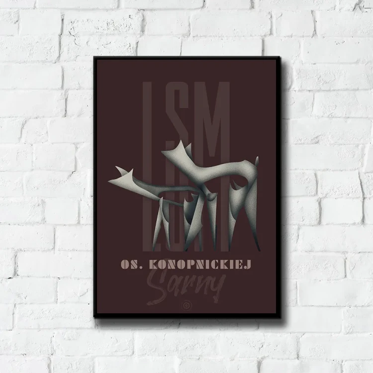 Plakat LSM Sarna tło ściana białe cegły