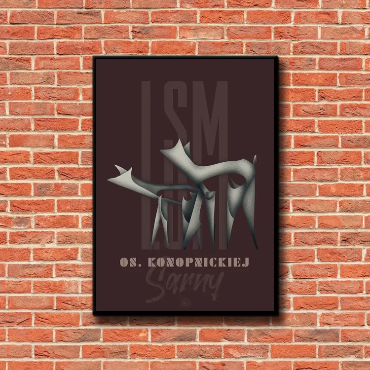 Plakat LSM Sarna tło ściana czerwone cegły