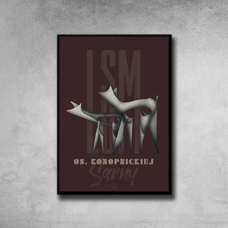 Plakat LSM Sarna tło ściana szary beton