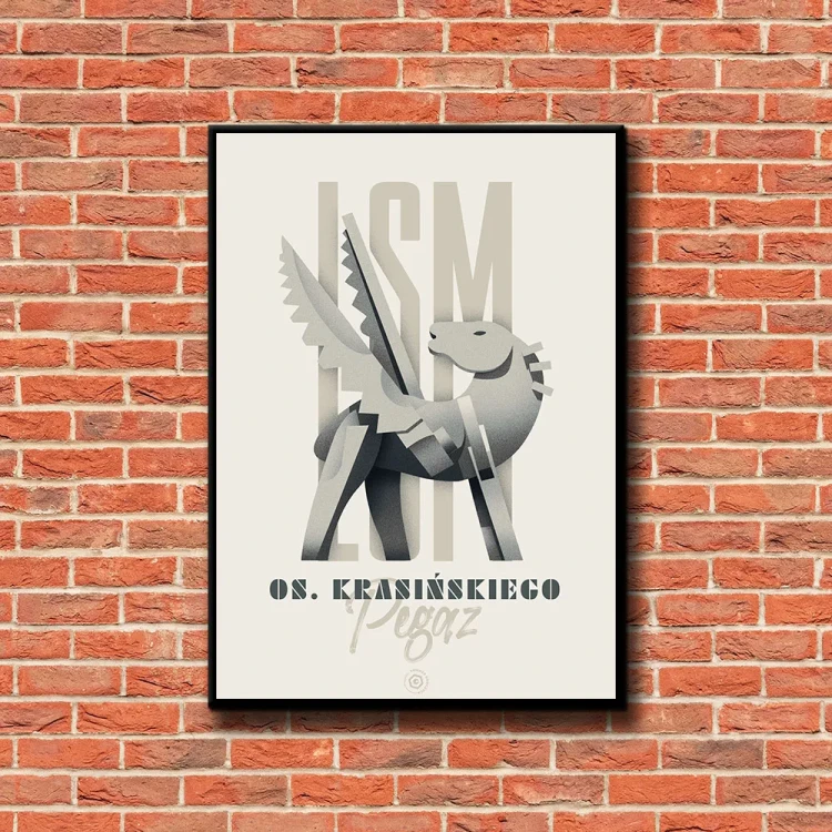 Plakat LSM Pegaz tło ściana czerwone cegły