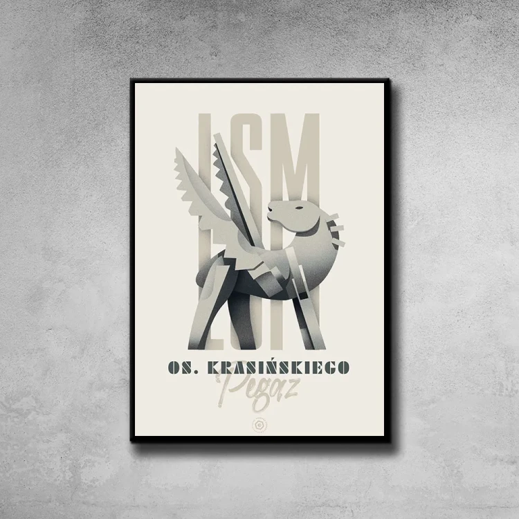 Plakat LSM Pegaz tło ściana szary beton