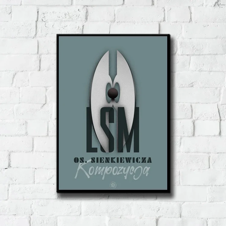 Plakat LSM Kompozycja tło ściana białe cegły