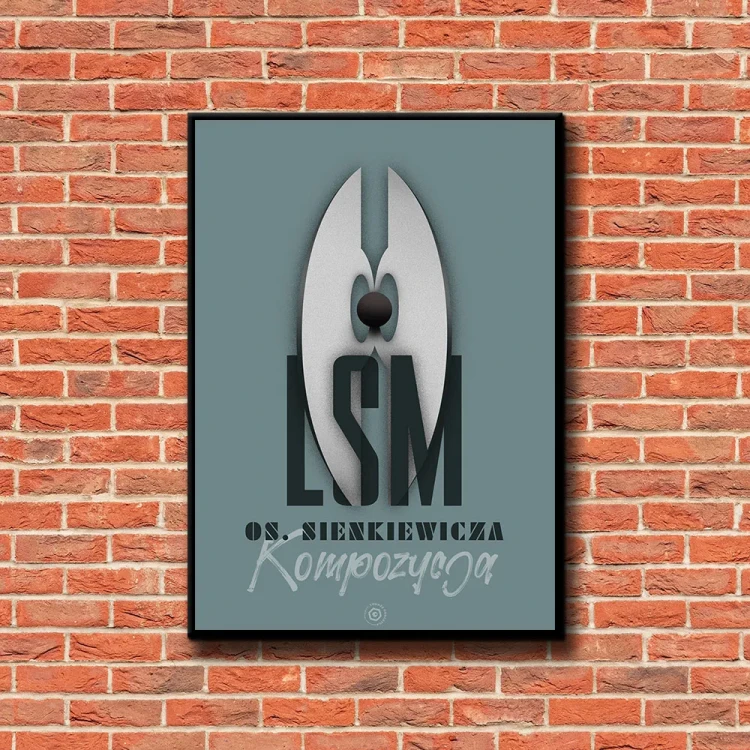 Plakat LSM Kompozycja tło ściana czerwone cegły