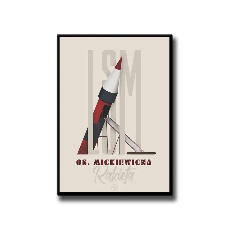 Plakat LSM Rakieta białe tło