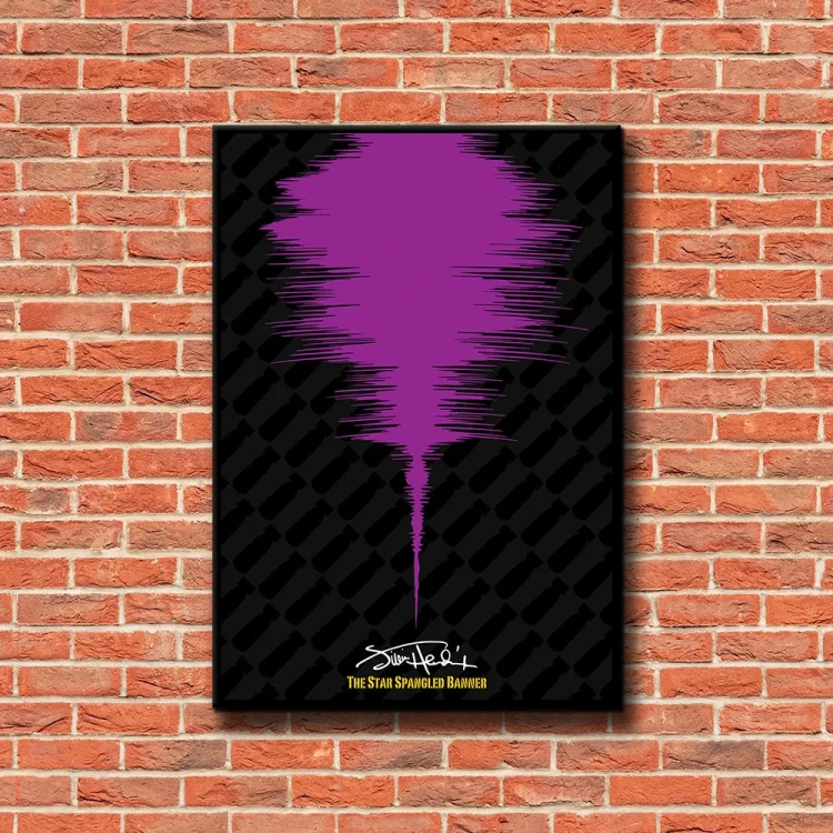 Plakat Hendrix tło ściana czerwone cegły