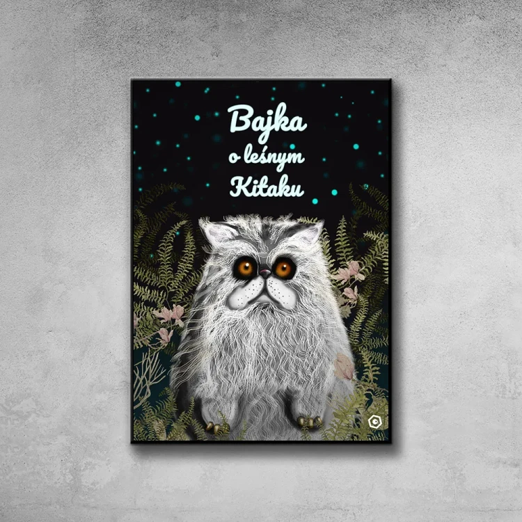 Plakat Bajka o leśnym Kitaku tło ściana szary beton