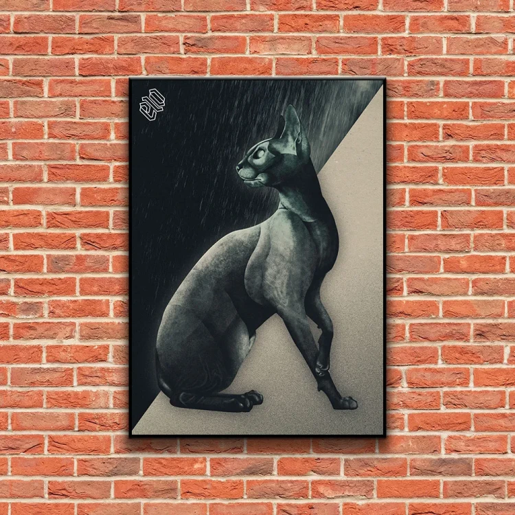 Plakat Sfinks tło ściana czerwone cegły