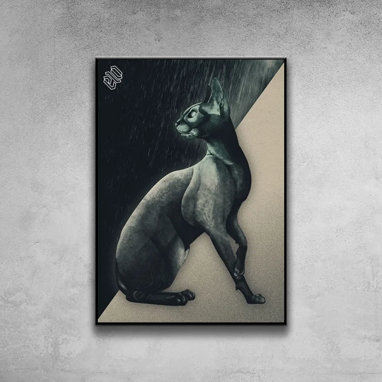 Plakat Sfinks tło ściana szary beton