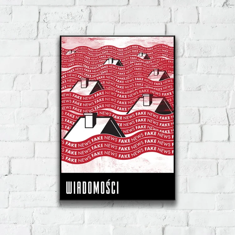 Plakat Wiadomości tło ściana białe cegły